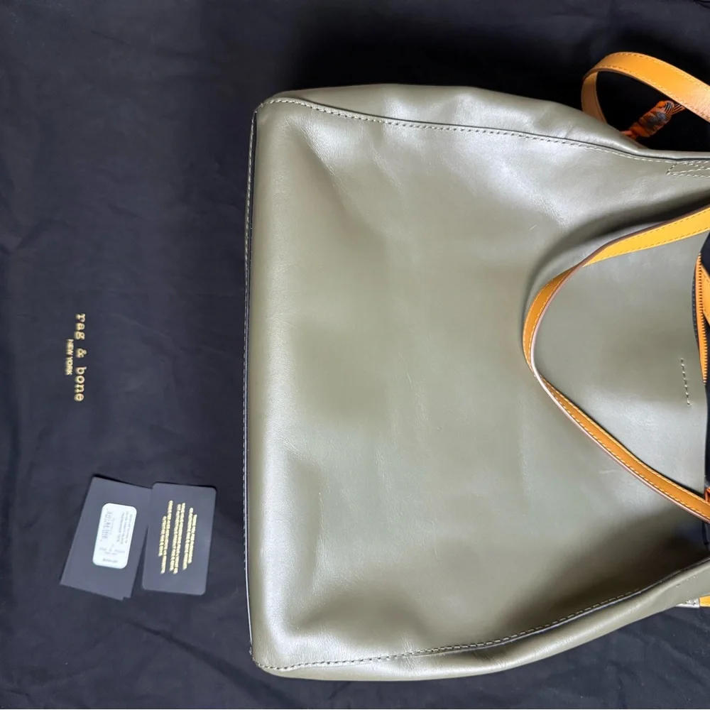 Rag & Bone Olive Green Leather Tote Bag - Picture 6 of 6